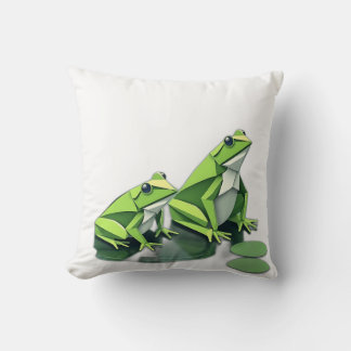 Origami Kikkers in Geometrische Stijl Kussen