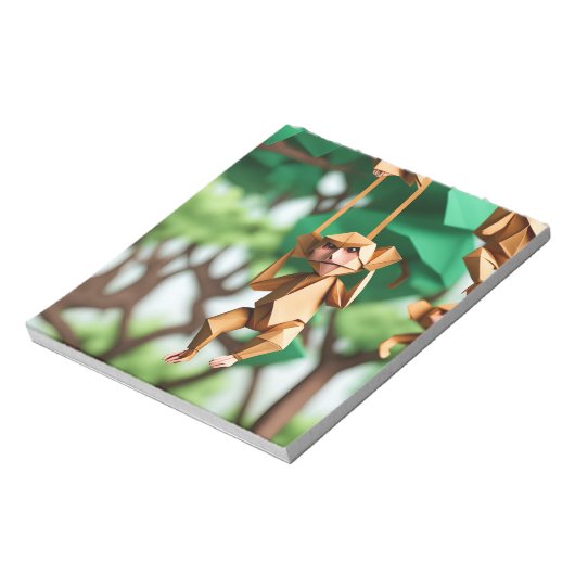 Origami Kunst - Whimsical Mischief: Speelse Aap Notitieblok (Gedraaid)