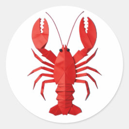 Origami lobster ronde sticker