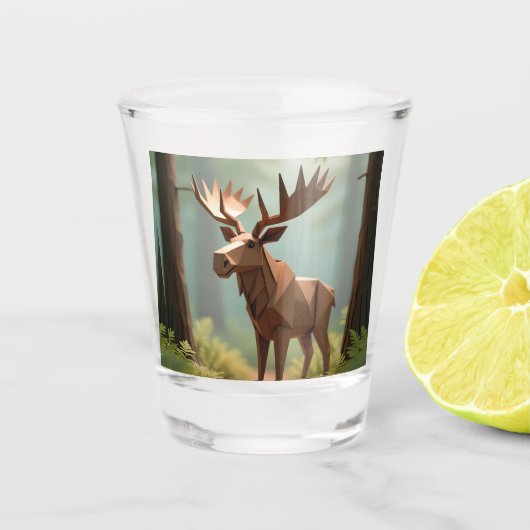 Origami Moose  Shot Glas (Voorkant)