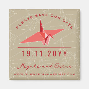 Origami Paper Crane Pattern bewaart de Date Magnet Magneet