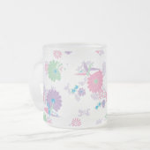 Origami Paper Cranes and Flowers Frosted Mok (Voorkant links)