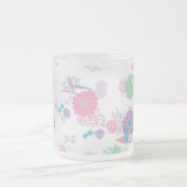 Origami Paper Cranes and Flowers Frosted Mok (Center)