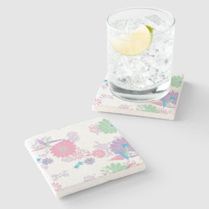 Origami Paper Cranes and Flowers Stone Onderzetter