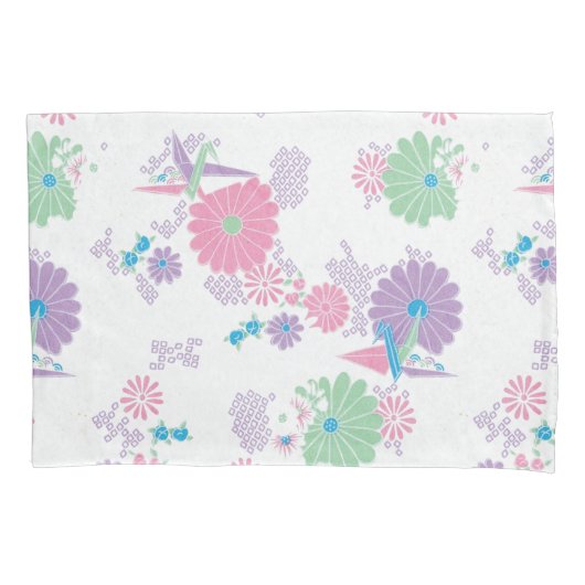 Origami Paper Cranes en Flowers Kussensloop (Voorkant)