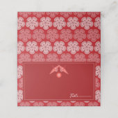 Origami Paper Cranes & Red Sakura Asian Wedding (Buitenkant ongevouwen)