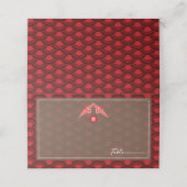 Origami Paper Cranes & Red Scallops Asian Wedding (Buitenkant ongevouwen)