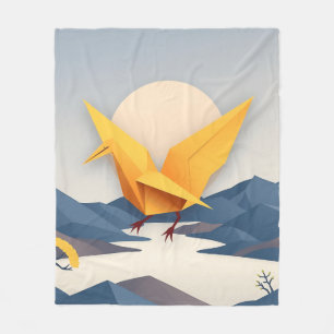 Origami papieren kraan Vector Art Fleece Deken