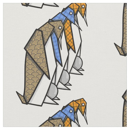 Origami pinguïns beschermen hun eieren stof (Close Up)