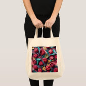 Origami Raspberry Acryl Roze Patroon Tote Bag (Voorkant (product))