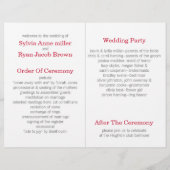 origami red cranes bi voudig Wedding-programma (Achterkant)