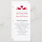 origami red cranes Wedding programme Programma (Voorkant / Achterkant)