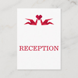 origami rouge grues mariage réception invitation