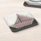 Origami Sailboat on Star Design Paper Drankjes Onderzetter (Linkerzijde)