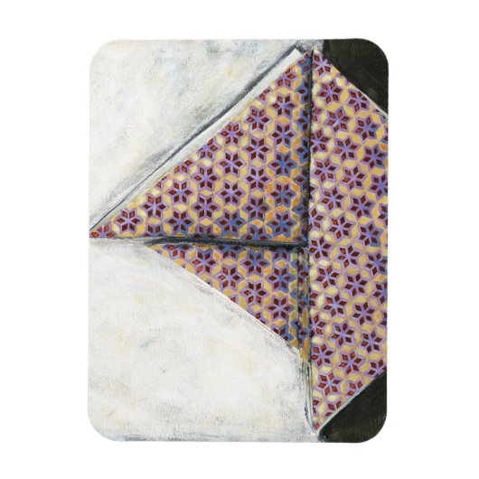 Origami Sailboat on Star Design Paper Magneet (Verticaal)