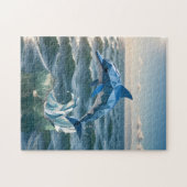 Origami sierlijke dolfijn legpuzzel (Horizontaal)