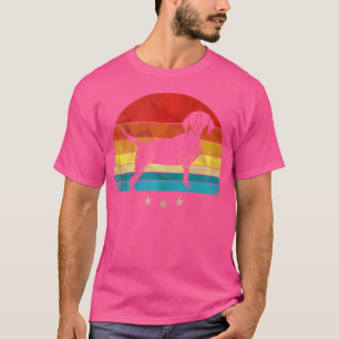 Origami Silhouette Hond Retro Zonsondergang T-shirt