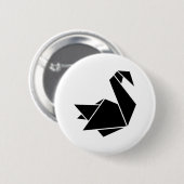 Origami swan ronde button 5,7 cm (Voorkant /achterkant)