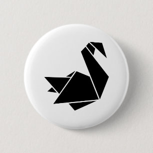 Origami swan ronde button 5,7 cm
