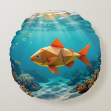 Origami vis en zeepaardje oceaan