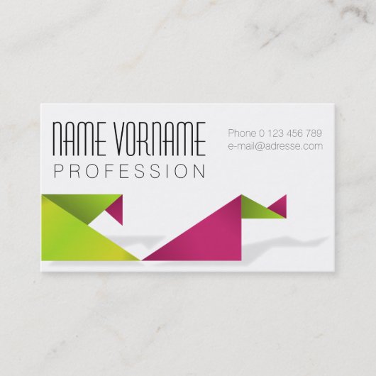 origami visitekaartje (Voorkant)