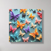 origami-vlinderpatroon canvas afdruk (Voorkant)