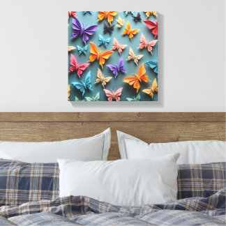 origami-vlinderpatroon canvas afdruk