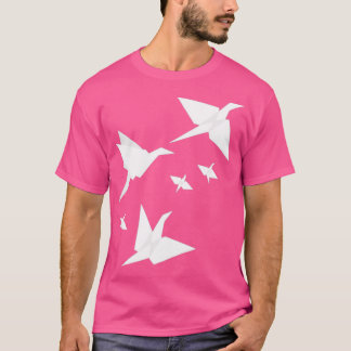 Origami vlucht rood t-shirt