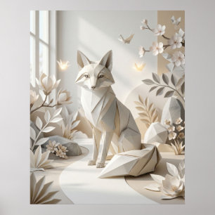 Origami Vos Papierentuin Poster