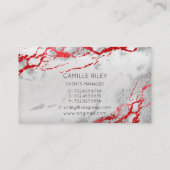 Origin Event Planning Red Gray Silver Marble Visitekaartje (Achterkant)