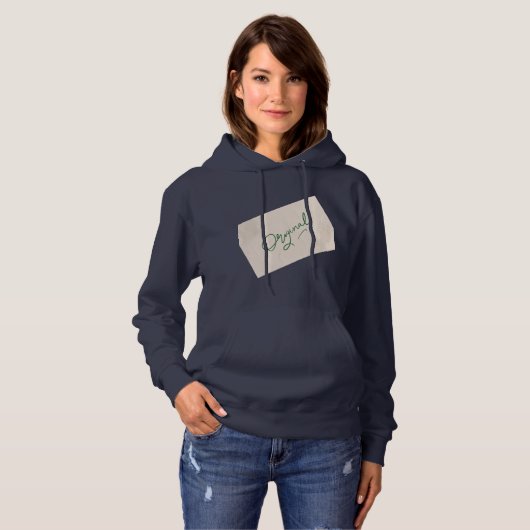 Original 1 Sweat à capuche pour femmes bleu marine (Devant entier)