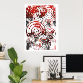 Original Abstrait Le Top noir/rouge/blanc Poster (Bureau à domicile)