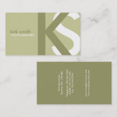 {ORIGINAL} cartes de visite modernes de monogramme (Devant / Derrière)