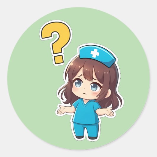 Original Chibi Nurse 3.0 - Something's Wrong Ronde Sticker (Voorkant)