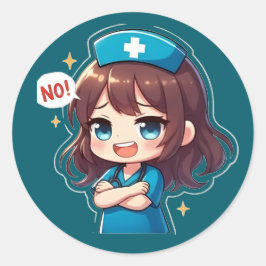 Original Chibi Nurse - Sassy Nursing Life Ronde Sticker