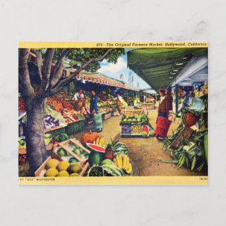 Original Farmer's Market, Hollywood, Californië Briefkaart