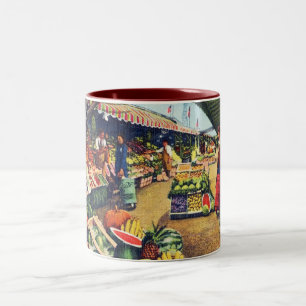 Original Farmer's Market, Hollywood, Californië Tweekleurige Koffiemok
