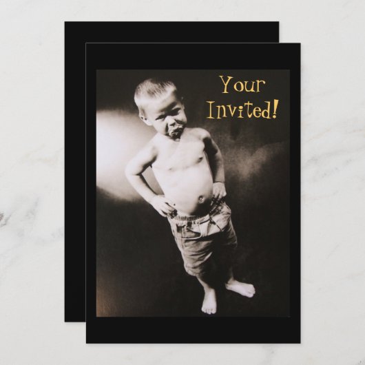 Origine de Man Pouting Boy Invitations (Devant / Derrière)