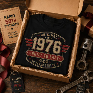 Origineel 1976 Gebouwd om te Duren Vintage 50 Jaar T-shirt
