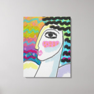 Origineel Abstract digitaal portret van een vrouw Canvas Afdruk