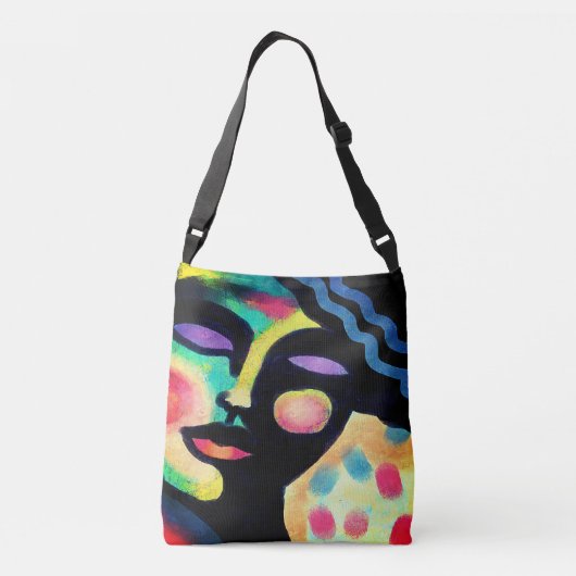 Origineel Abstract digitaal schilderen Crossbody Tas (Achterkant)