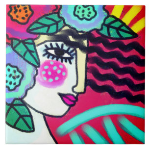 Origineel Abstract digitaal schilderen Tegeltje