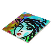 Origineel Abstract digitaal schilderen van een vro Tegeltje (Zijkant)