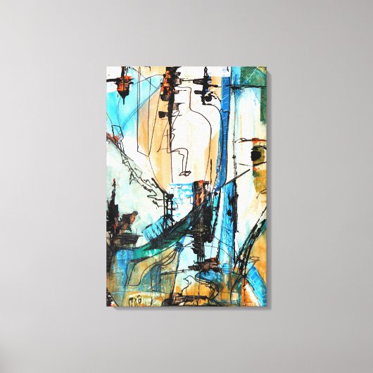 Origineel acrylschilderij gewikkeld op doek canvas afdruk (Voorkant)