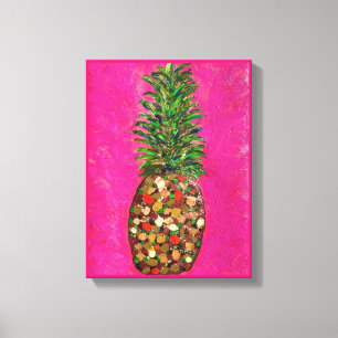 Origineel ananas schilderij op canvas afdruk