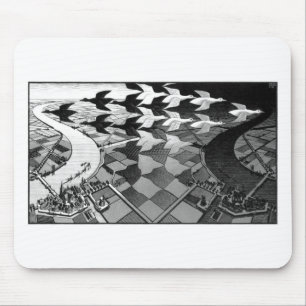 Origineel beroemd teken "dag en nacht" muismat