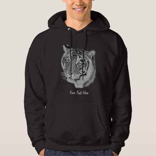 Origineel Big Cat afbeelding van zwart-witte tijge Hoodie (Voorkant)