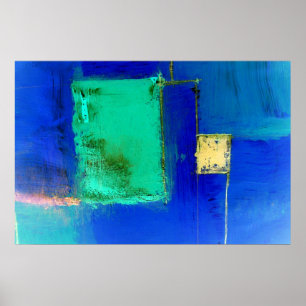 Origineel Blauw Abstract Poster Abstracte Kunst Pr