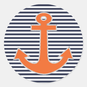 Origineel borduurwerk voor anchor kapitein Nautica Ronde Sticker