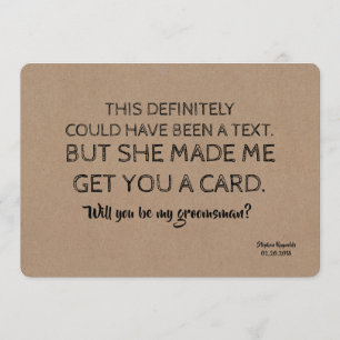 Origineel creatief en grappig GROOMSMAN Kaart